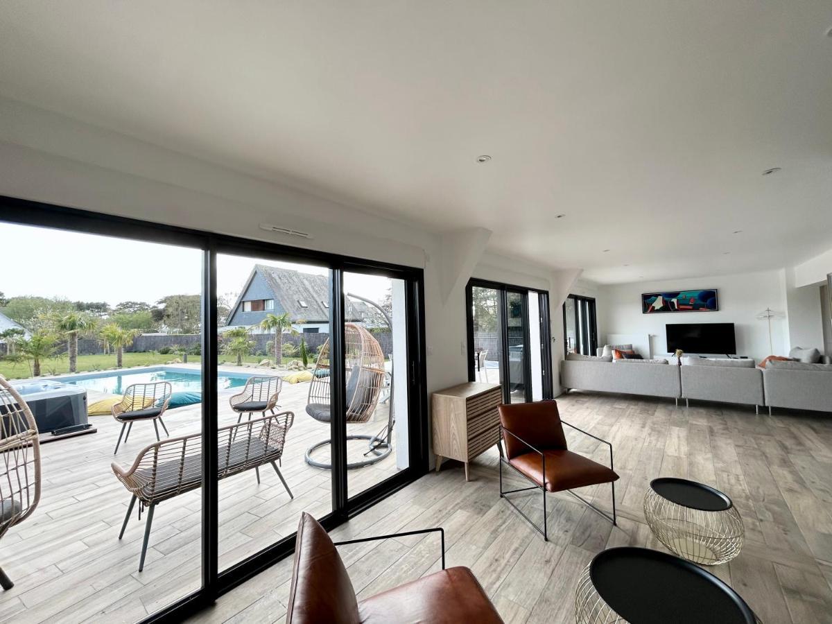 Superbe Villa Tout Confort Avec Piscine Chauffee Er Couverte Et Spa A 2 Pas De La Plage Fouesnant Exterior foto