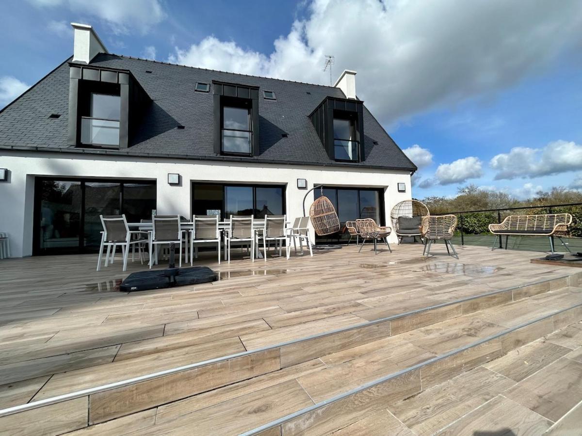 Superbe Villa Tout Confort Avec Piscine Chauffee Er Couverte Et Spa A 2 Pas De La Plage Fouesnant Exterior foto