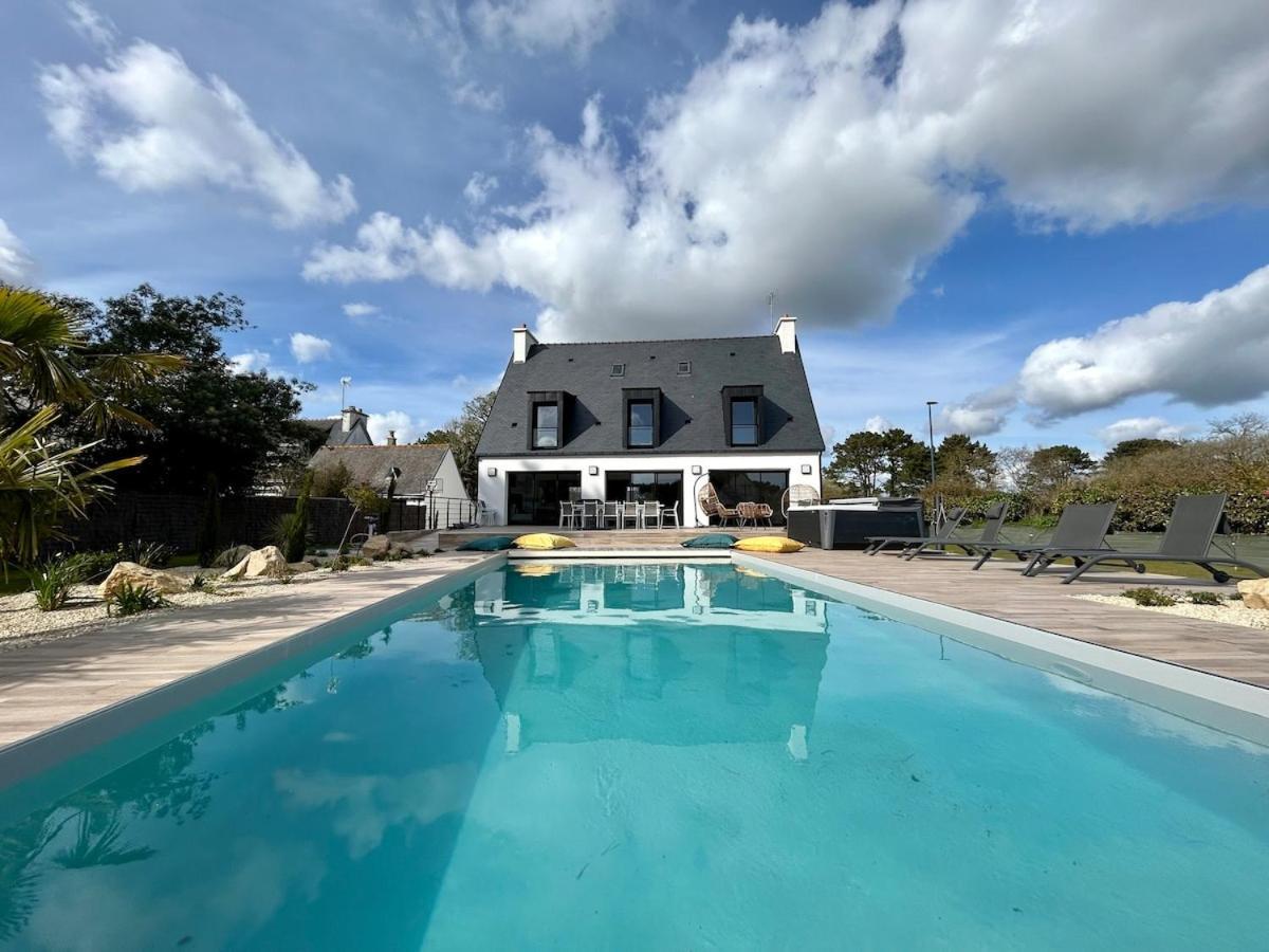 Superbe Villa Tout Confort Avec Piscine Chauffee Er Couverte Et Spa A 2 Pas De La Plage Fouesnant Exterior foto